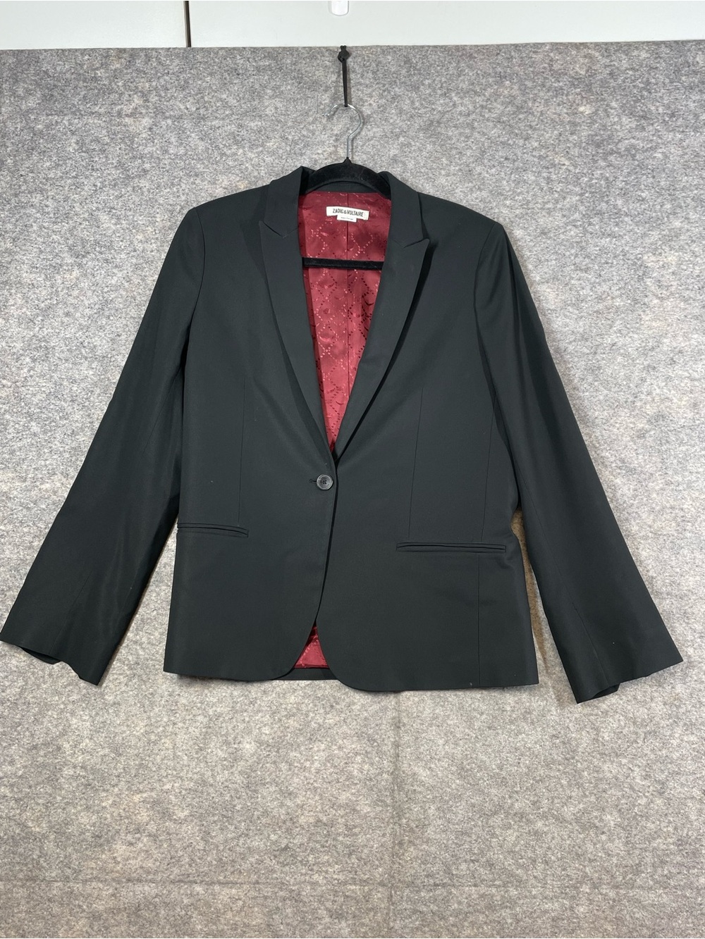 Zadig & Voltaire Ved’y Solar Black Blazer 40 Rhinestone Starburst Designer